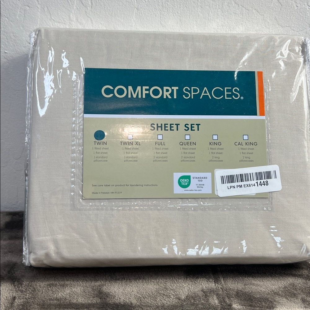 Comfort Spaces Beige Sheet Set Twin